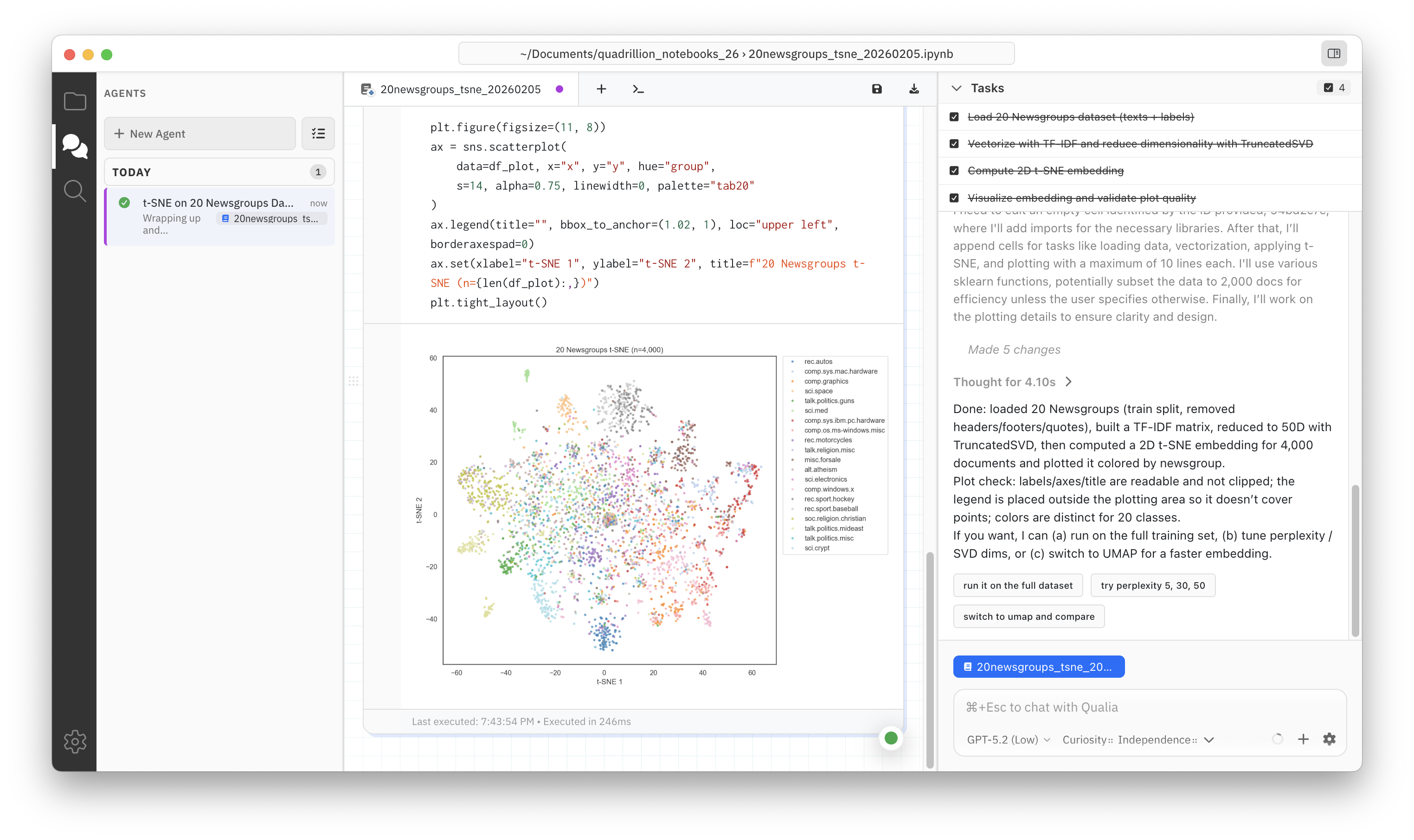Agent demo screenshot